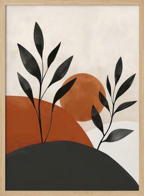 Painted Shapes and Plants 32 Poster