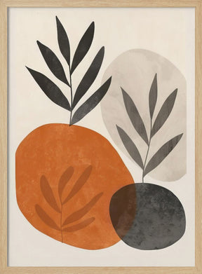 Painted Shapes and Plants 3 Poster