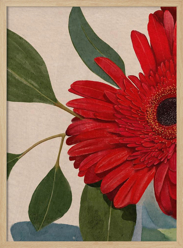 Red Gerbera Daisy Detail2 Poster