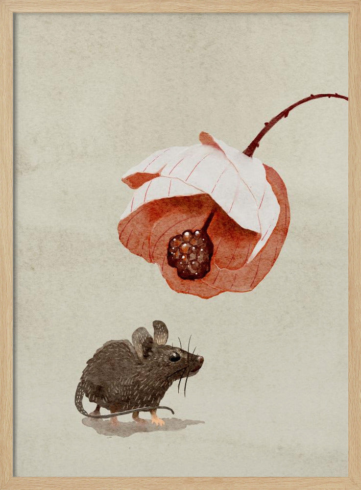 Mouse and Flower Poster