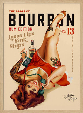 Babes of Bourbon Vol 13 Rum Drinking Pinup Girl Art Poster