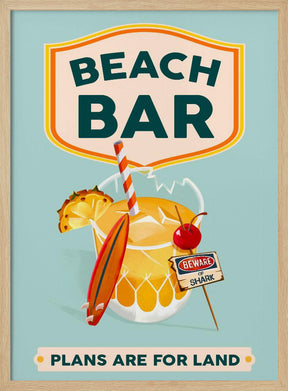 Beach Bar Summer Tropical Cocktail Bar Art Poster