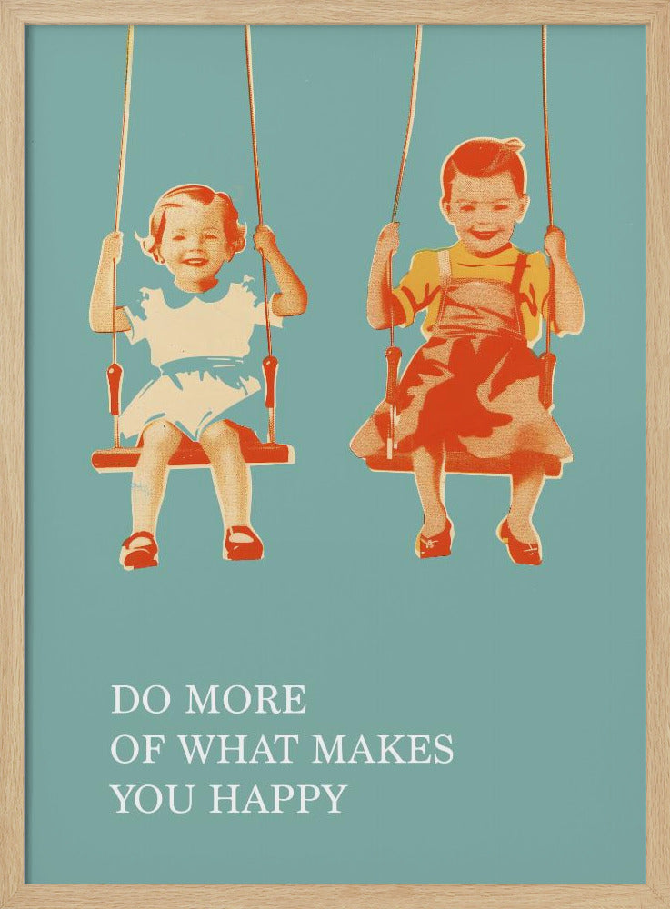 Two Little Girls On Swings Poster