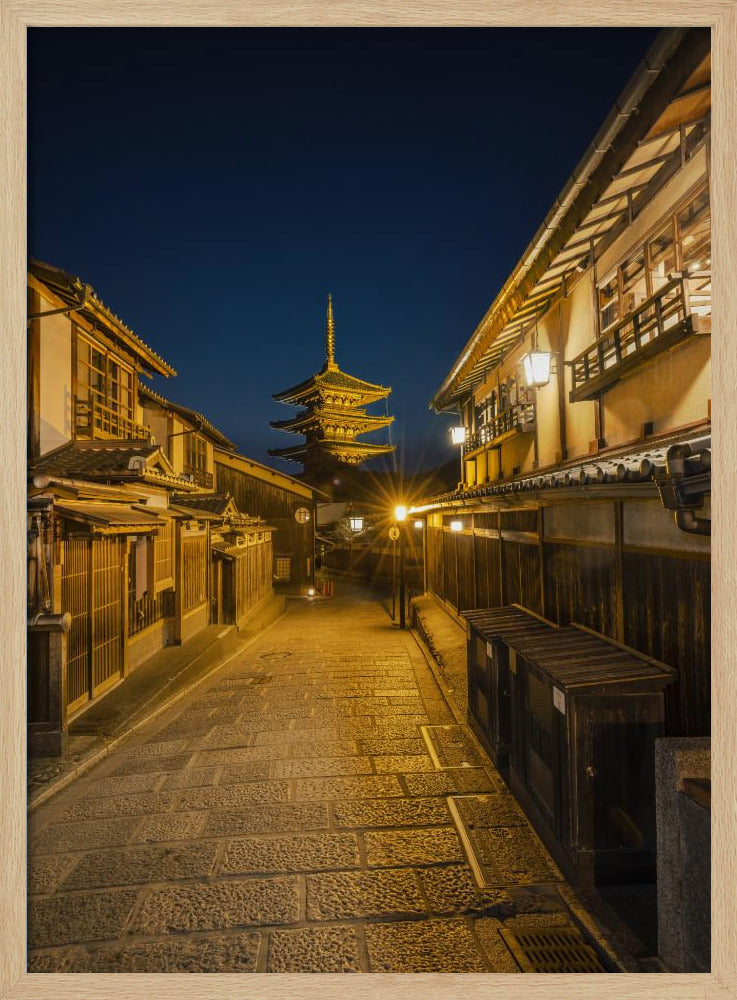 Historic Kyoto with Yasaka Pagoda in the evening Poster