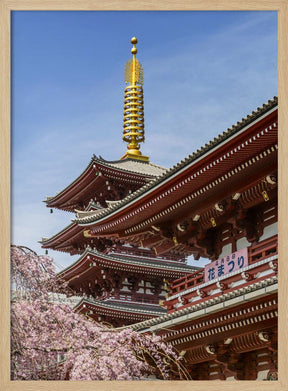 Charming Pagoda and Hozomon Gate of the Senso-ji temple in Tokyo Poster