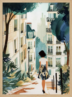 Paris  Watercolor Digital Painting (1) Poster