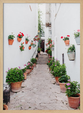 White Floral Street Poster