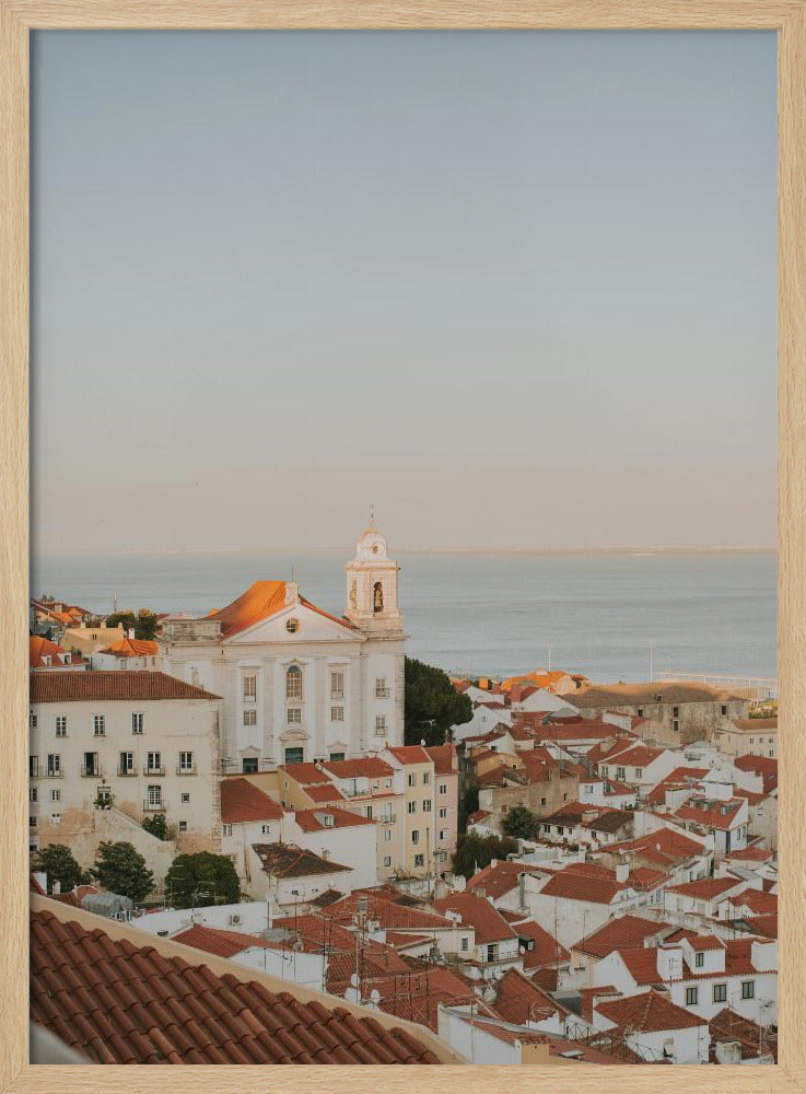 Golden Sunset in Lisbon Poster