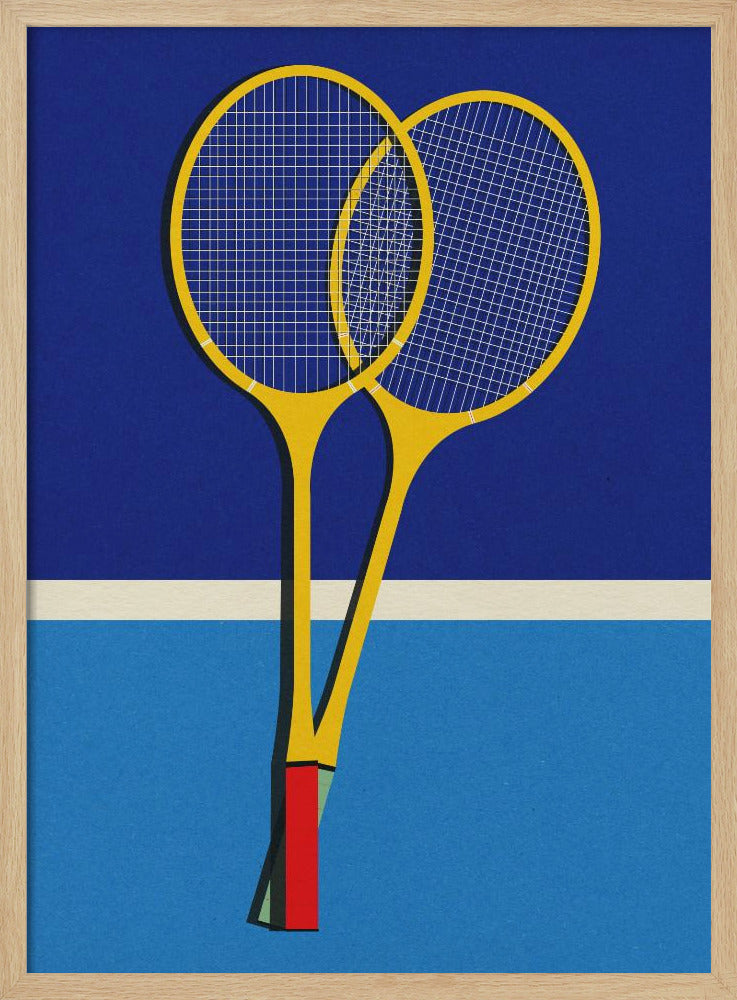 Wooden Badminton Rackets Poster