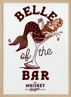 Belle Of The Bar Mermaid Pin Up Art Poster