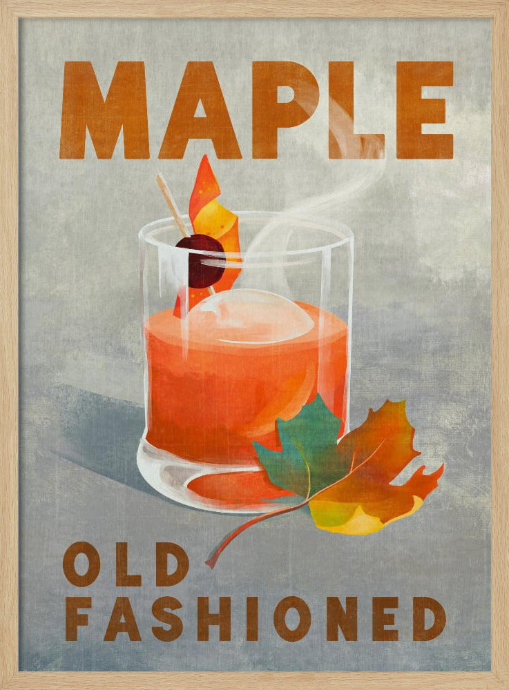 Maple Old Fashioned Cocktail Poster