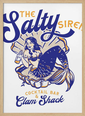 Salty Siren Cocktail Bar &amp; Clam Shack Mermaid Poster