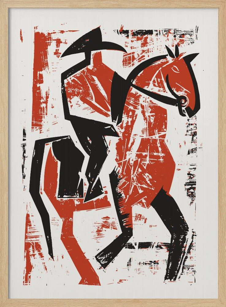 Abstract Horse Rider Poster