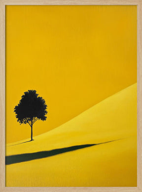 Yellow Field Tree Poster