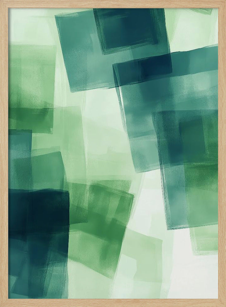 Green Squares Poster