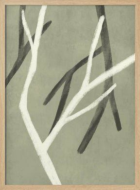 Twigs On Sage Green 1 Poster