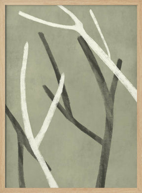 Twigs On Sage Green 2 Poster