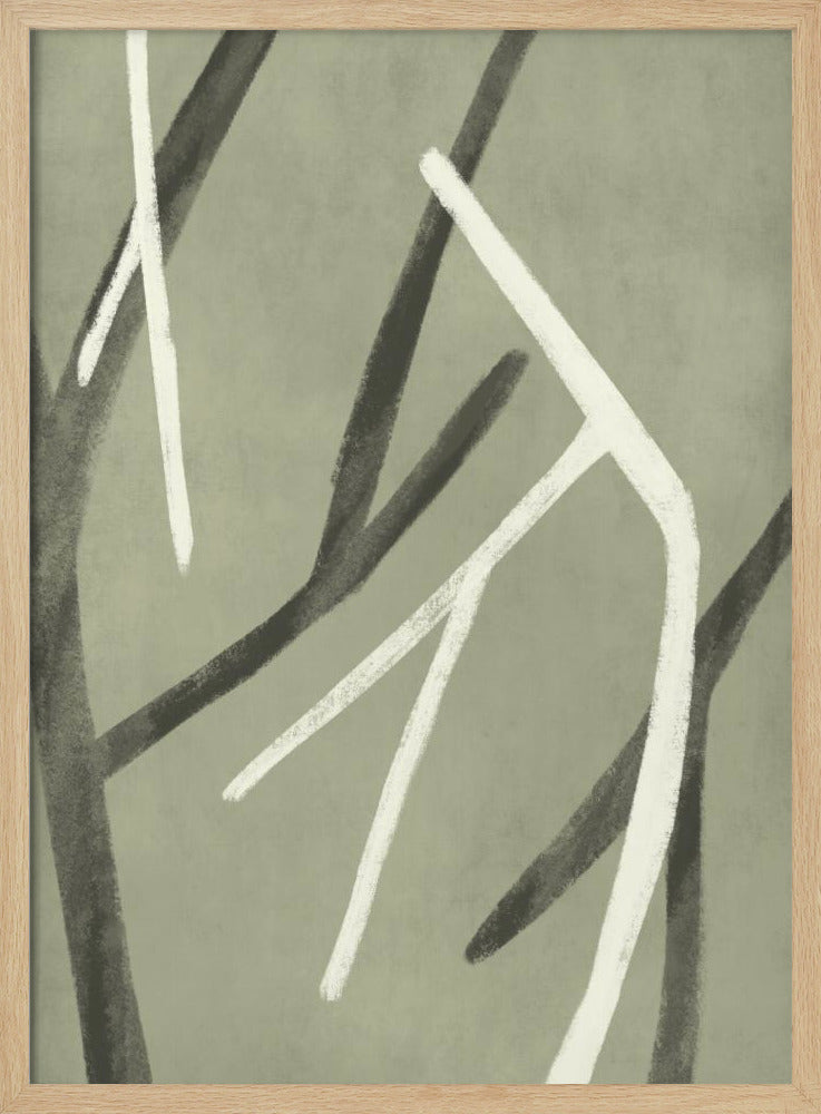 Twigs On Sage Green 3 Poster