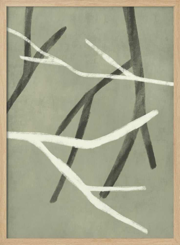 Twigs On Sage Green 4 Poster