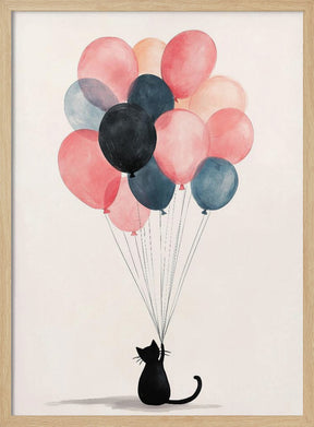 The Cat and the Balloons Poster