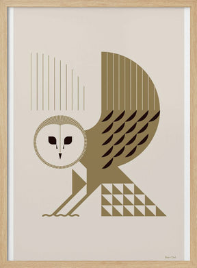 Golden Animals - Barn Owl (White) Poster