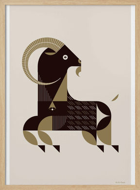 Golden Animals - Kri Kri Goat (White) Poster