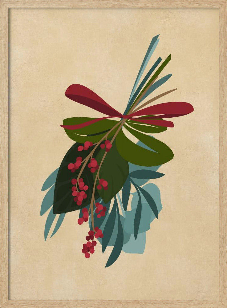 Thea holiday bouquet in sepia Poster