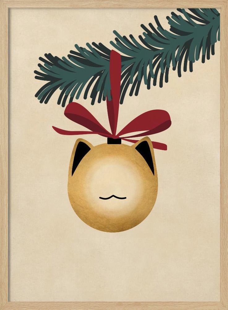 Meowry bauble godl/tan Poster