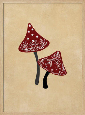 Iced mushrooms red/tan Poster