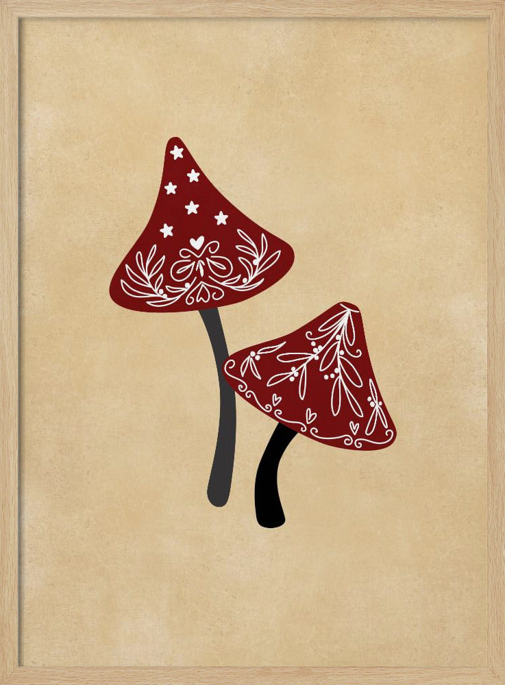 Iced mushrooms red/tan Poster