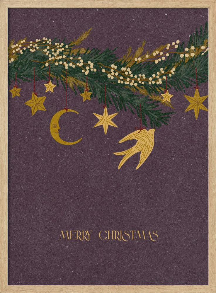 Christmas vintage toys on Christmas tree branches Poster