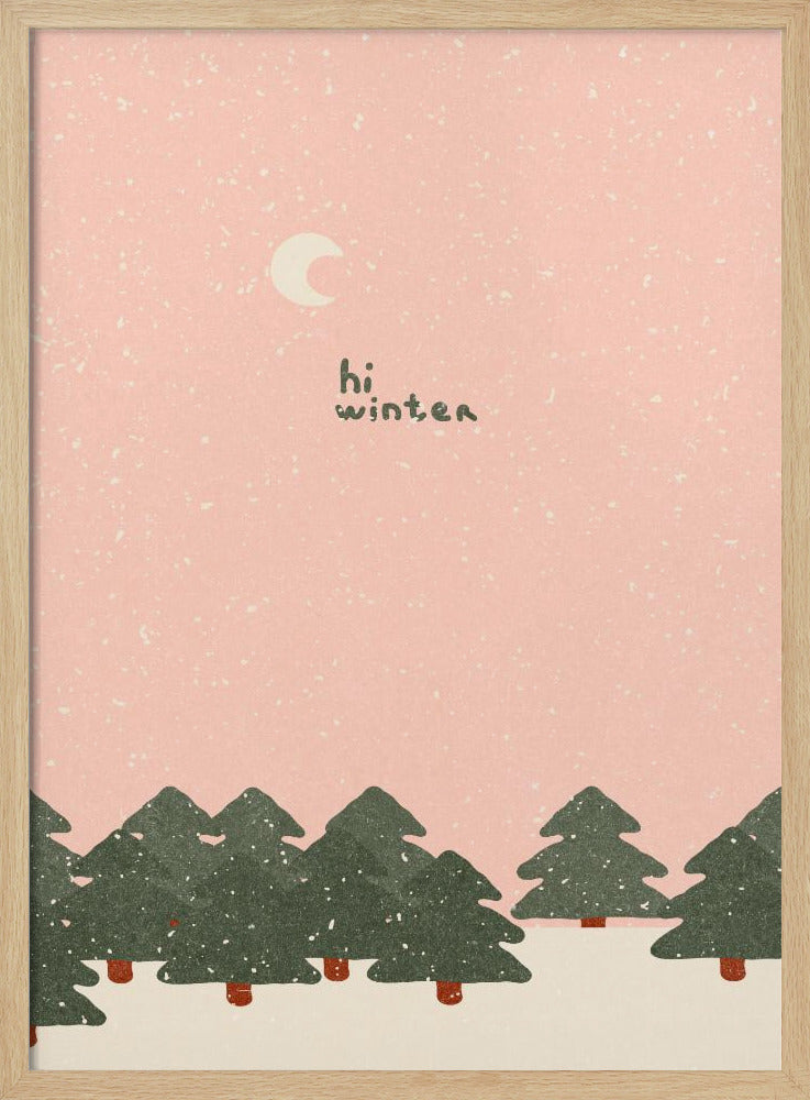 Magical snowfall in the forest. Hello winter Poster