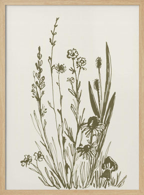 Wildflowers ink sketch Poster