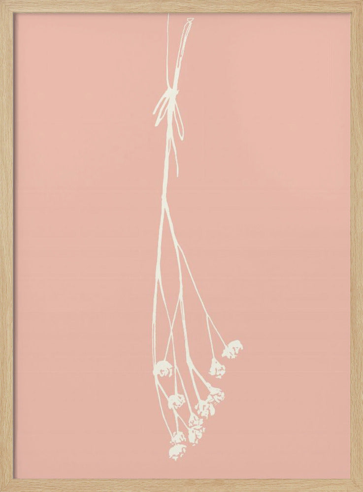 Gypsophila ink sketch I (cream, pink) Poster