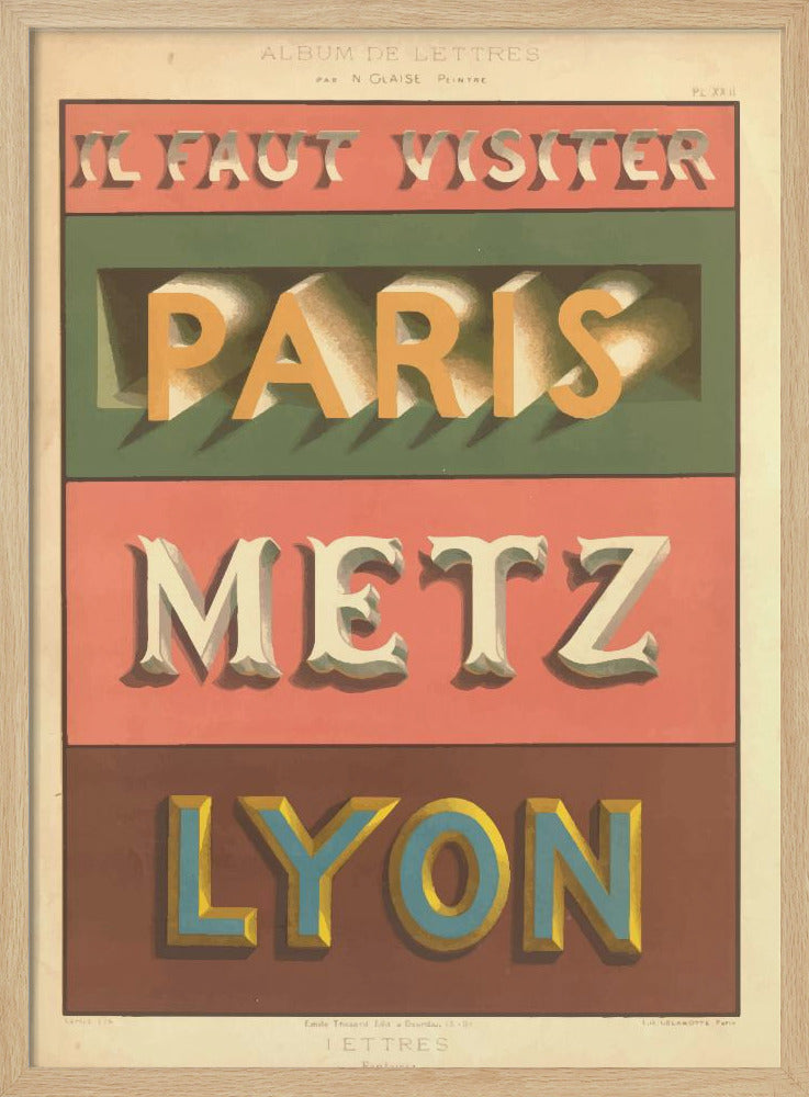 Paris Metz Lyon Poster