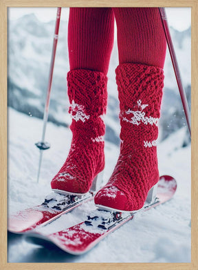 Ski Glamour Red Poster