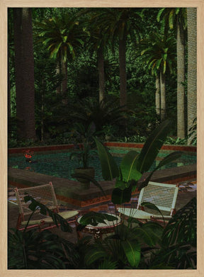 Fantasy pool private garden art print Poster