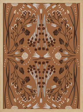 Folk Mirrored Botanicals - Earth Tones Poster