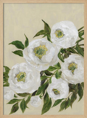 Evadne peonies in beige Poster