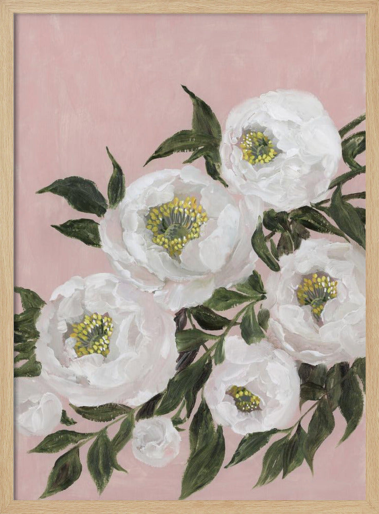 Evadne peonies in pink Poster