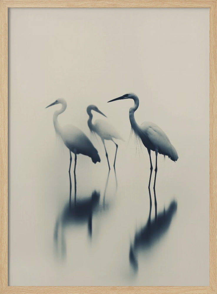 Birds In Lake Poster