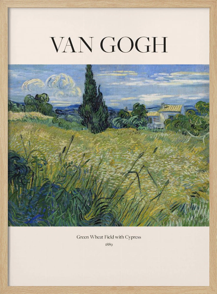 Green Wheat Field With Cypress (1889) Van Gogh Poster