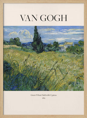 Green Wheat Field With Cypress (1889) Van Gogh Poster