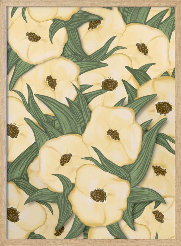 Yellow poppies Poster