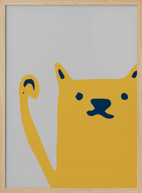 Cute Cat Yellow Poster