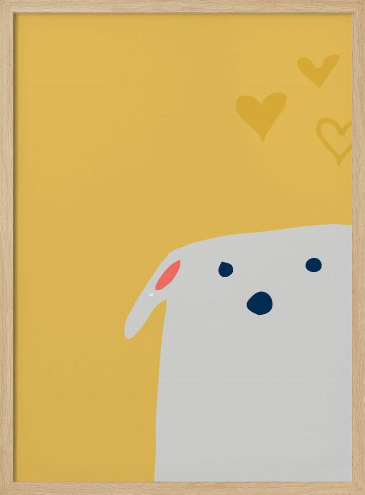 Cute Dog Yellow Poster