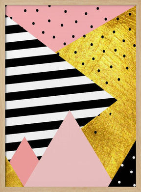 Gold Abstract Pink - Modern Geometric Poster