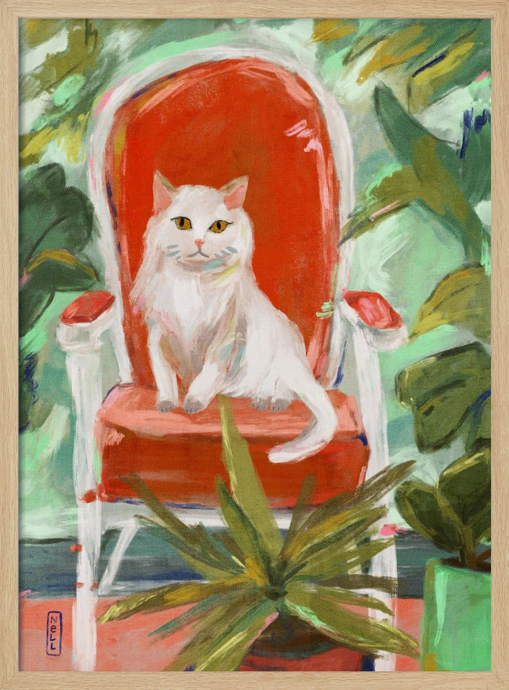 Indoor Jungle Cat Painting Poster