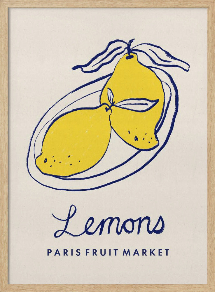 Food Art - Lemons Paris Fruit Market Poster