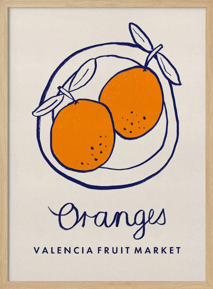 Food Art - Oranges Valencia Fruit Market Poster